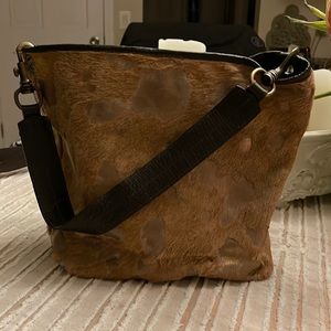 Mauriziotaiuti animal print cow hide and leather made in Italy 🇮🇹 hobo.